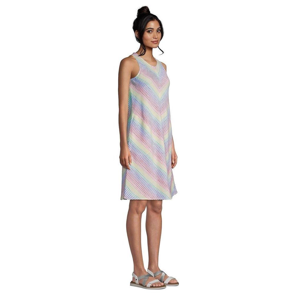 Lands' End Multicolor Chevron Long Sleeve Dress